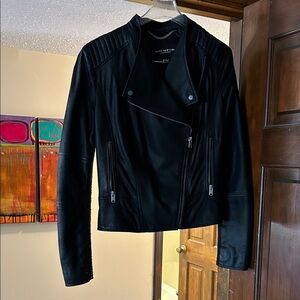 Andrew Marc Black Leather Biker Jacket